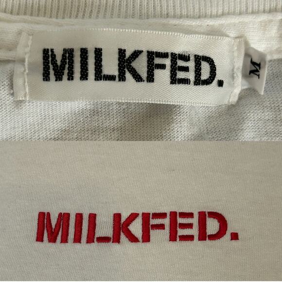 Vintage Milkfed Embroidered Logo Tee – Sofia Coppola Era, Late 90s /Y2K Size M - Picture 4 of 5